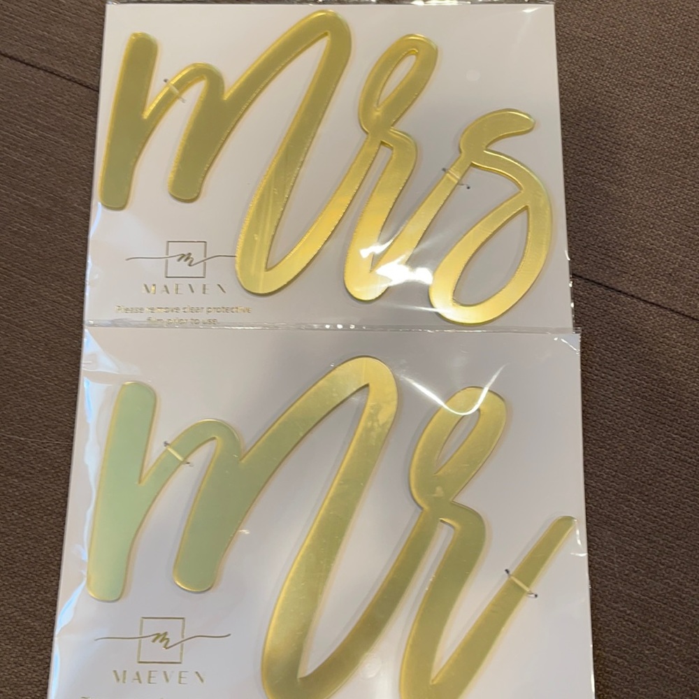 Mr. and Mrs. signs